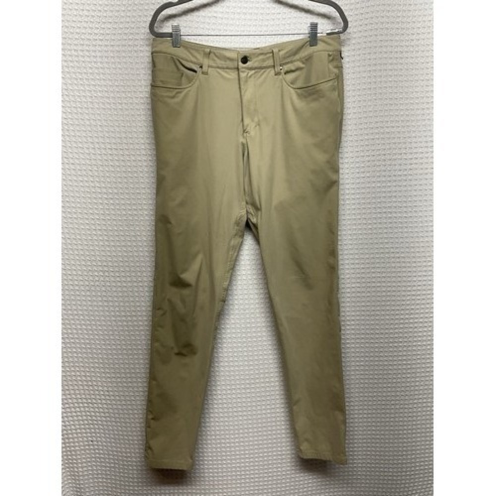 Lululemon Beige Khaki ABC Classic Slim Fit Stretch Golf Dress Chino Pants Men 34